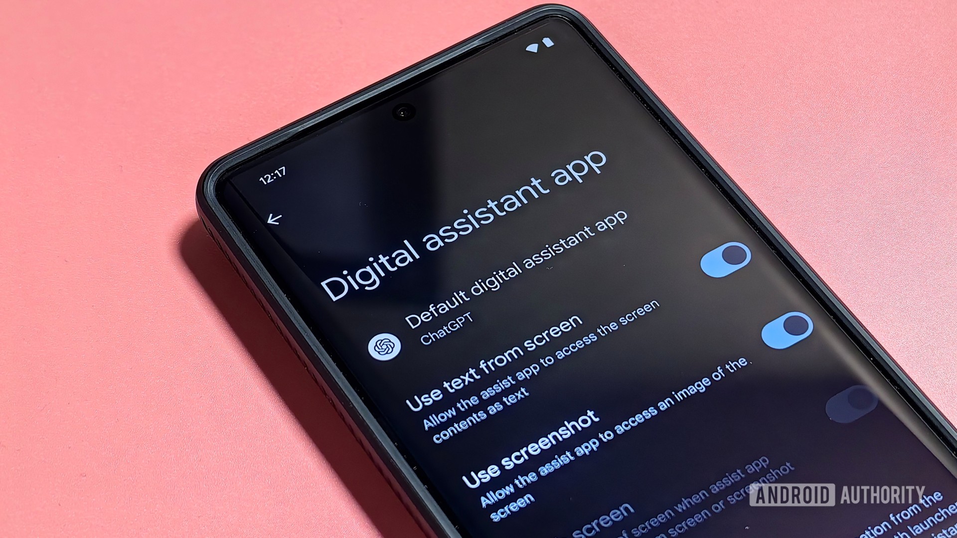 ChatGPT being set as the default digital assistant app ChatGPT being set as the default digital assistant app