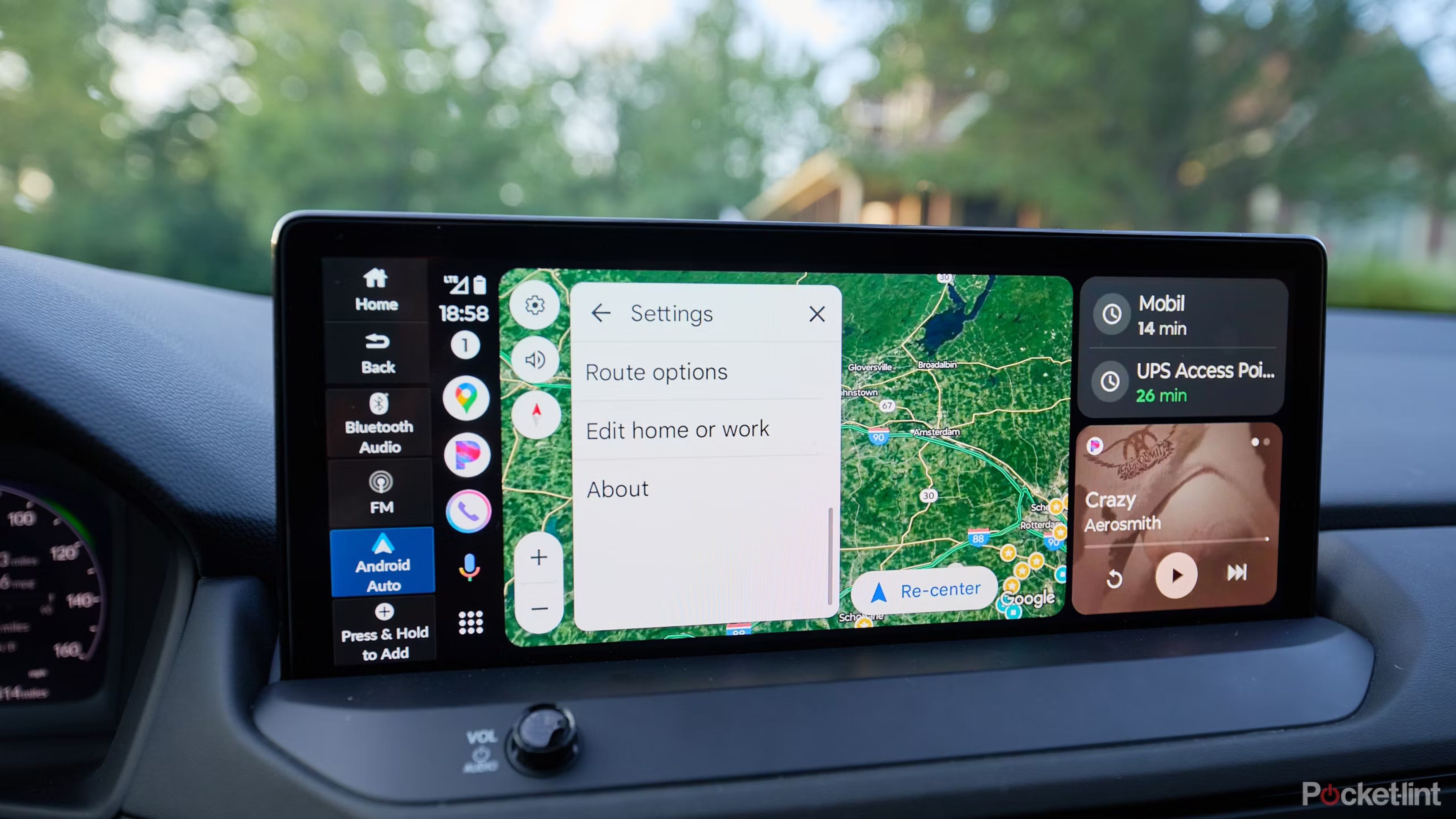 Google Maps Android Auto settings screen.