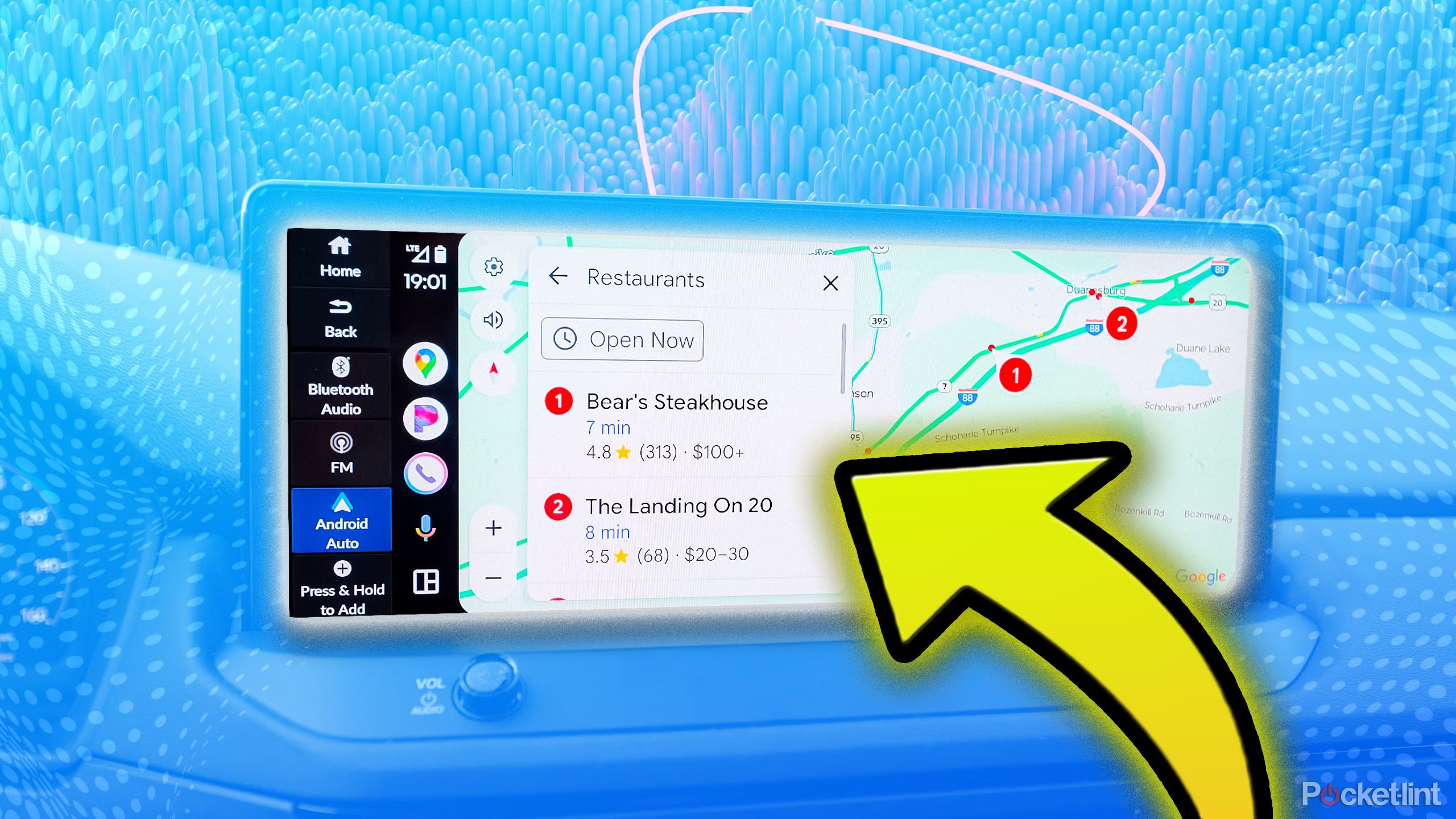 Android auto on a car display.