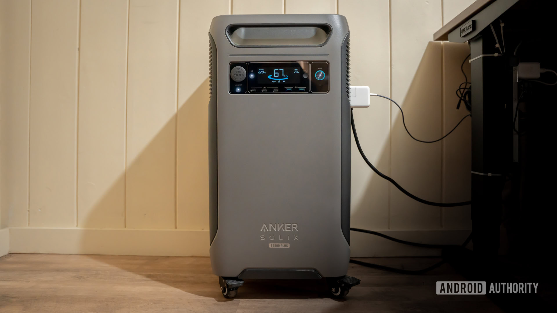Anker SOLIX F3800 Plus next to desk, powering electronics 4 Anker SOLIX F3800 Plus next to desk, powering electronics 4