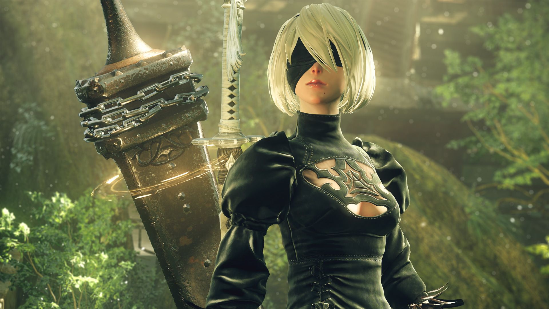 2B in NieR: Automata with a big sword.