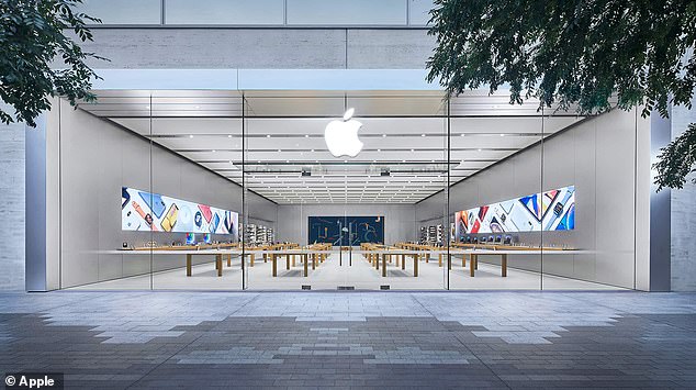 Apple's store at Rundle Mall in Adelaide (pictured) is believed to have already made adjustments to lower its lighting following reports of dozens of dead birds