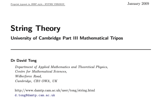 String Theory paper