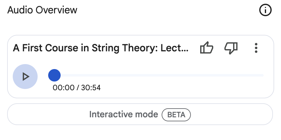 NotebookLM string theory podcast