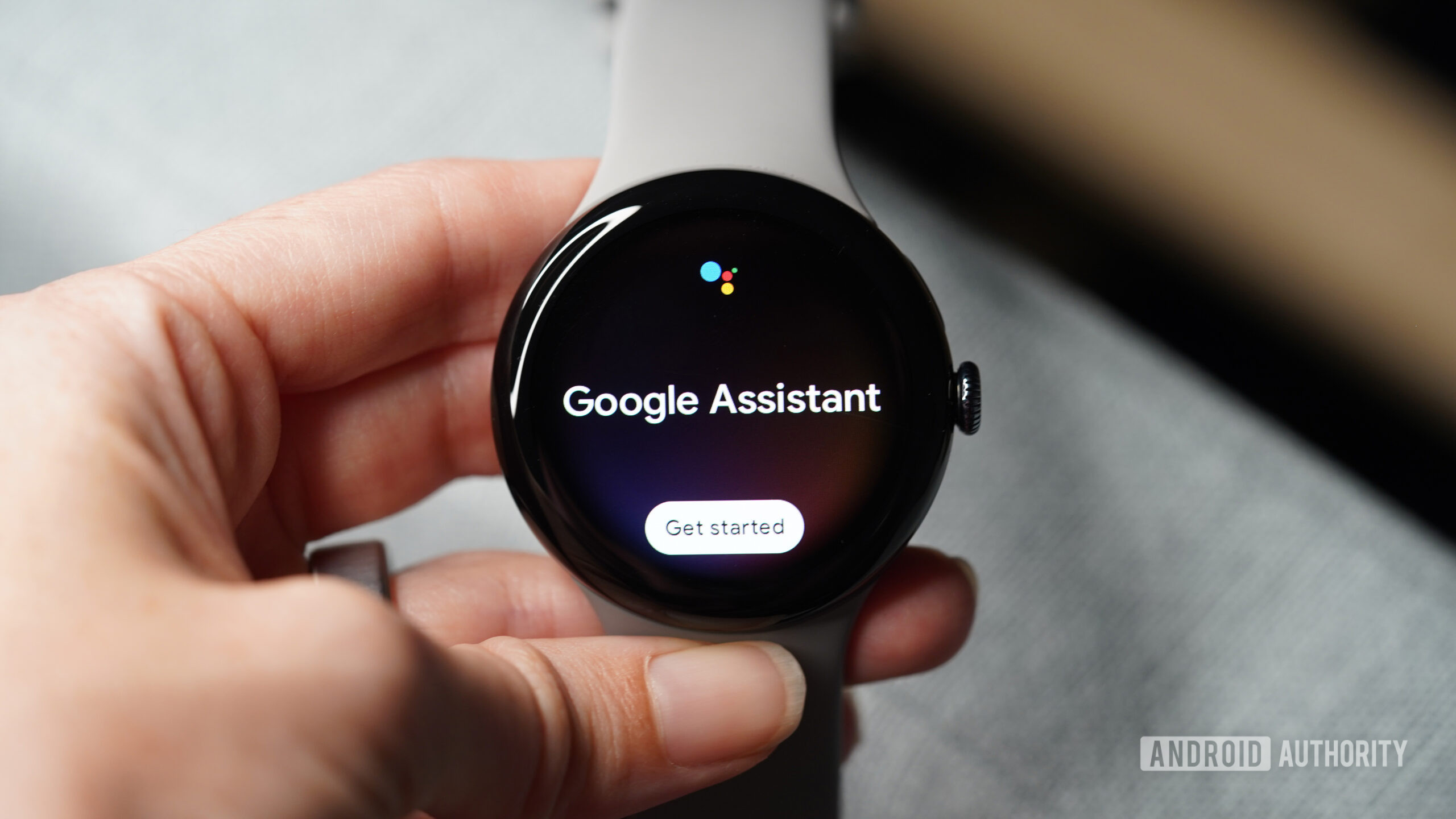 Google Pixel Watch Assistant A Google Pixel Watch 3 user accesses Assistant.