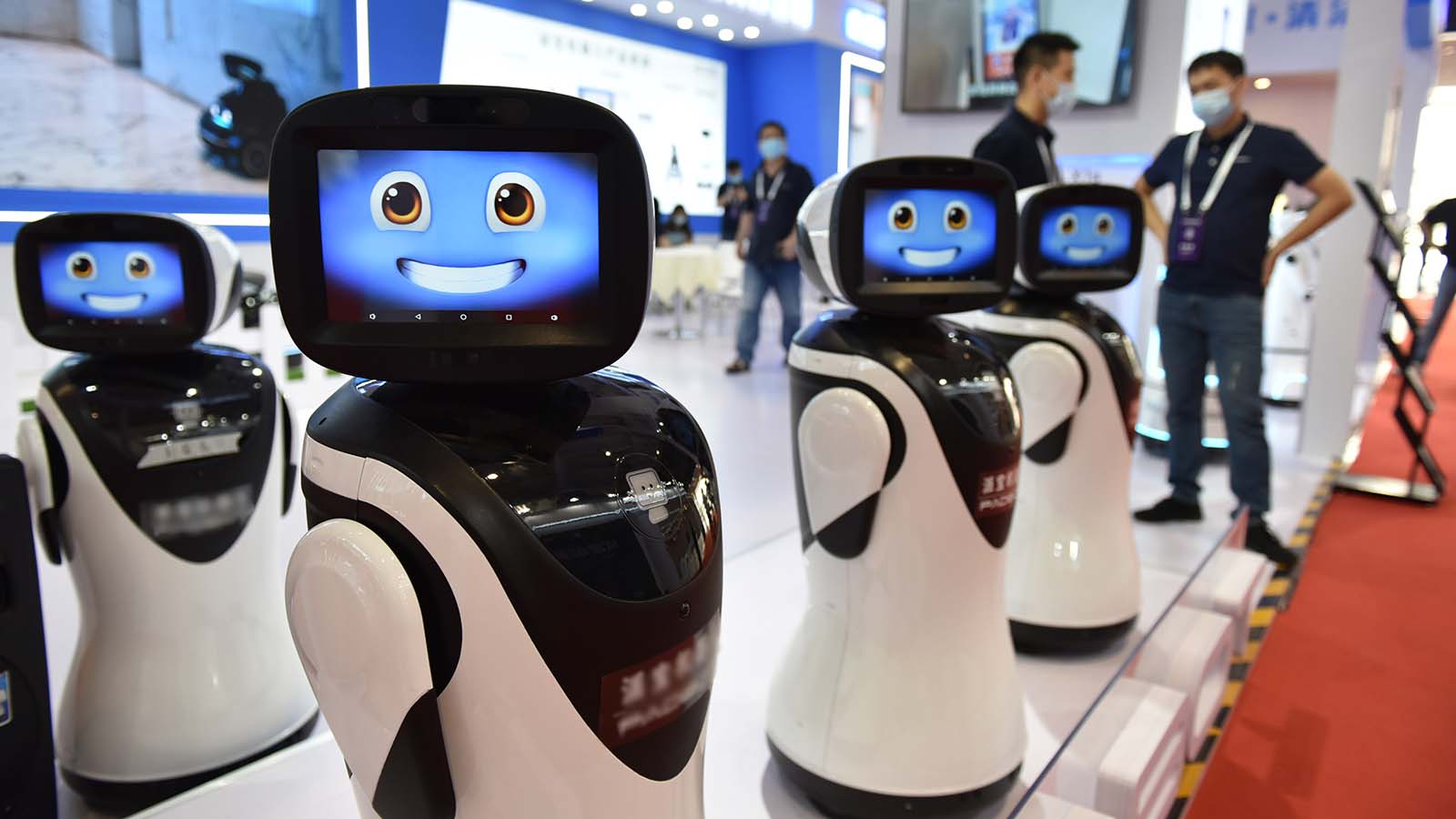 Guest Robots are seen during the world's robots competition in China in 2021