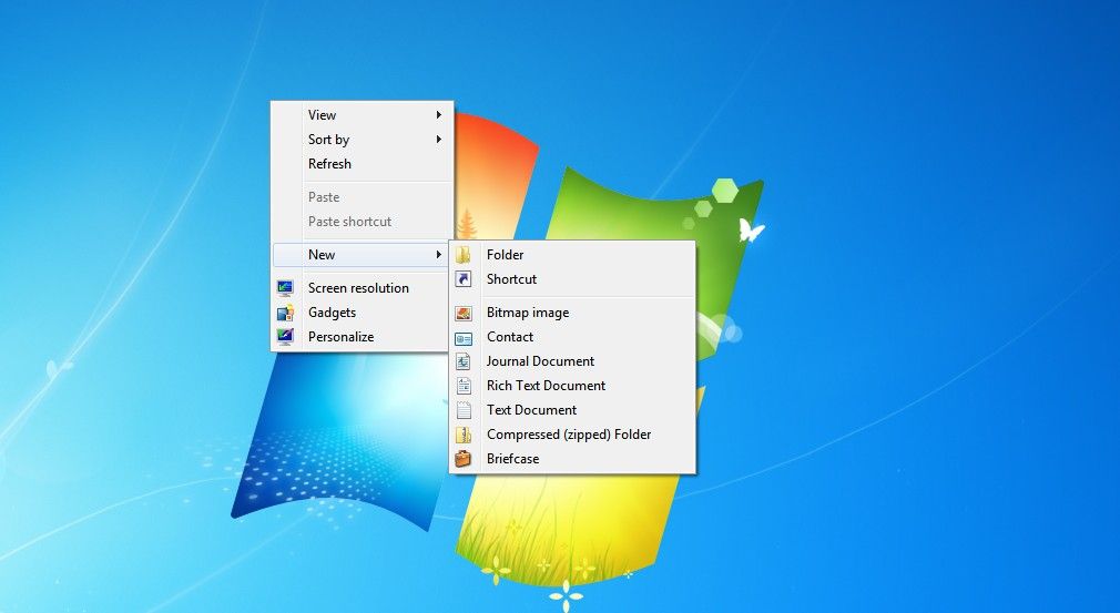 Briefcase option in the context menu.