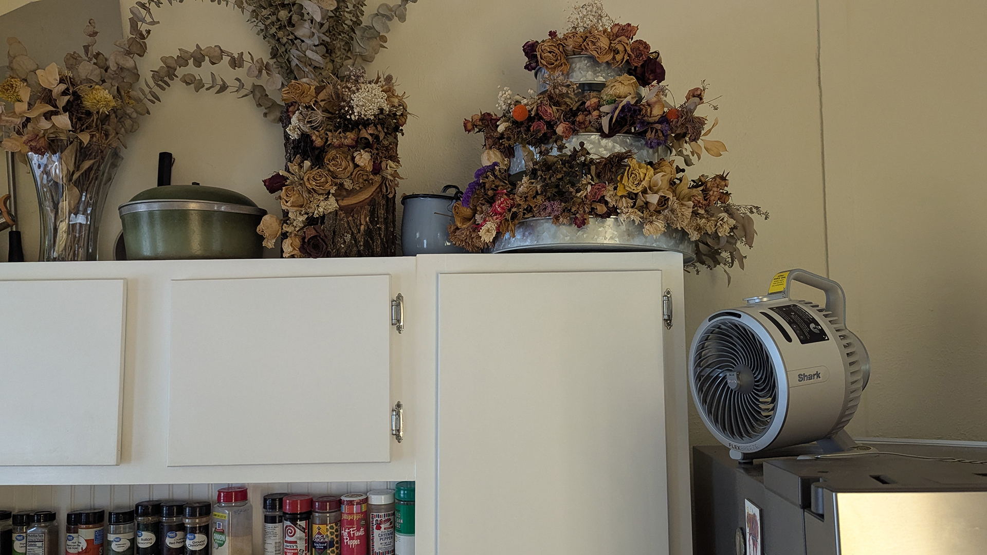 Shark FlexBreeze HydroGo portable fan in a kitchen