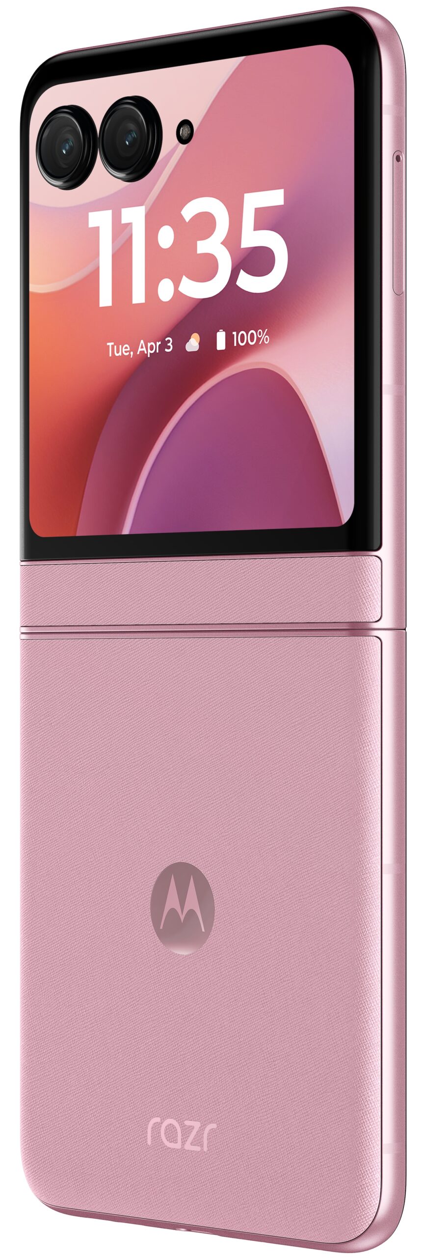 Motorola Razr (2025) in Parfait Pink.