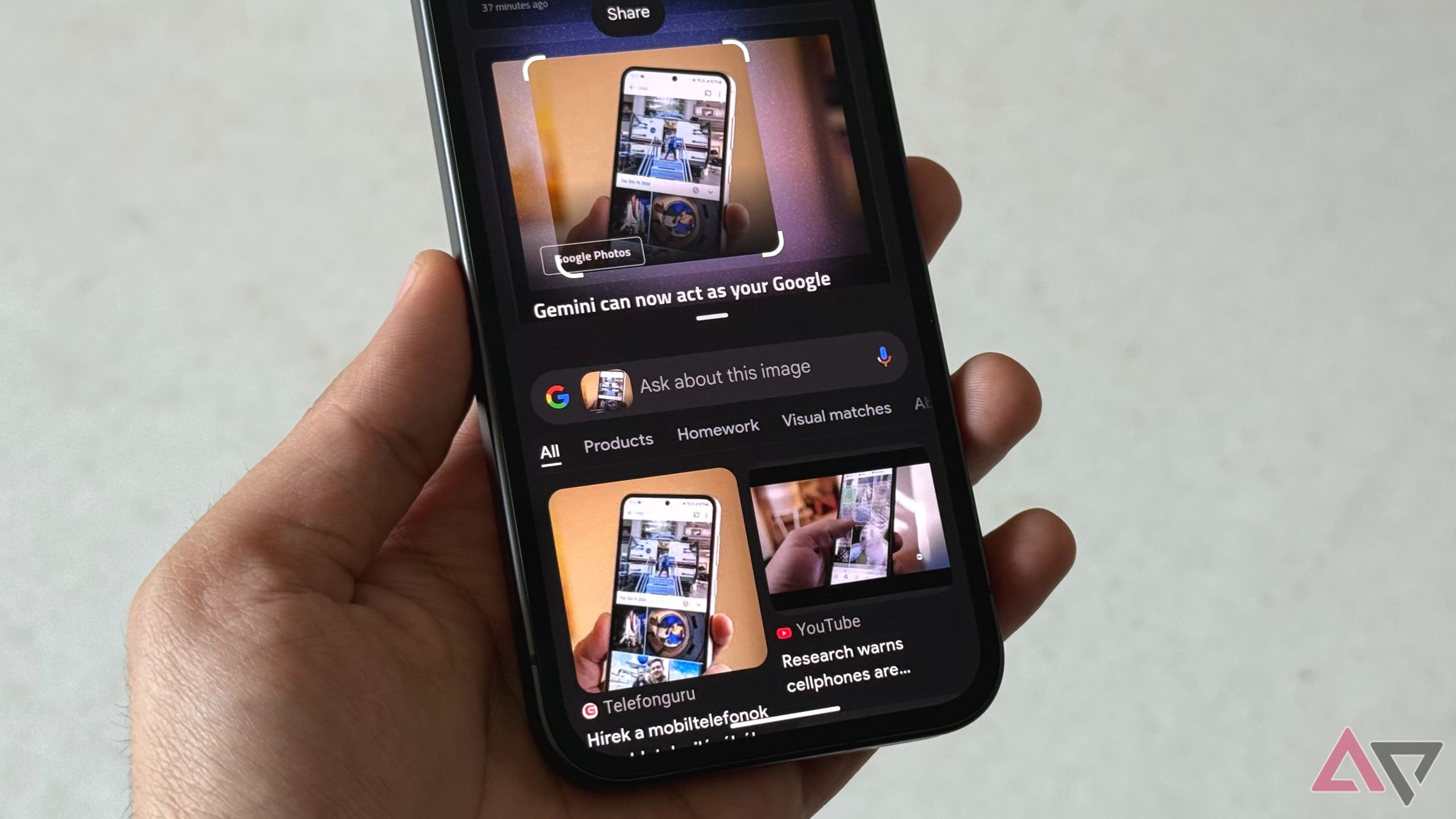 Pixel 9a screen showing Circle to Search