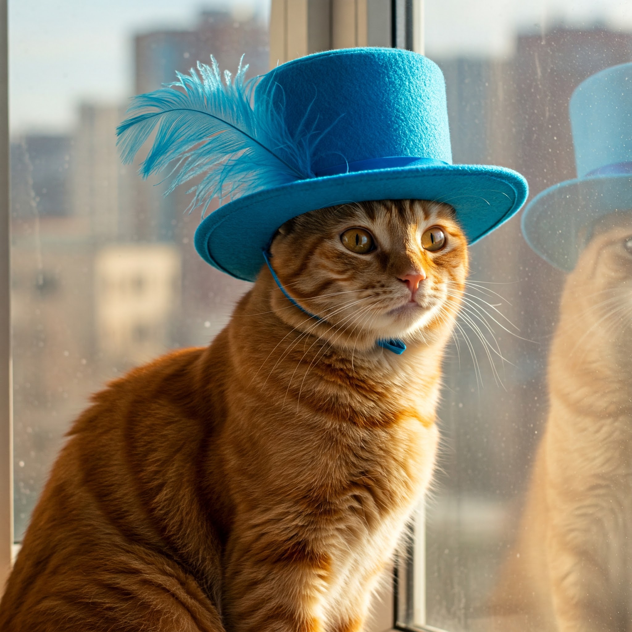 Gemini cat blue hat
