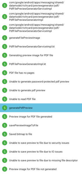 Google Messages PDF code