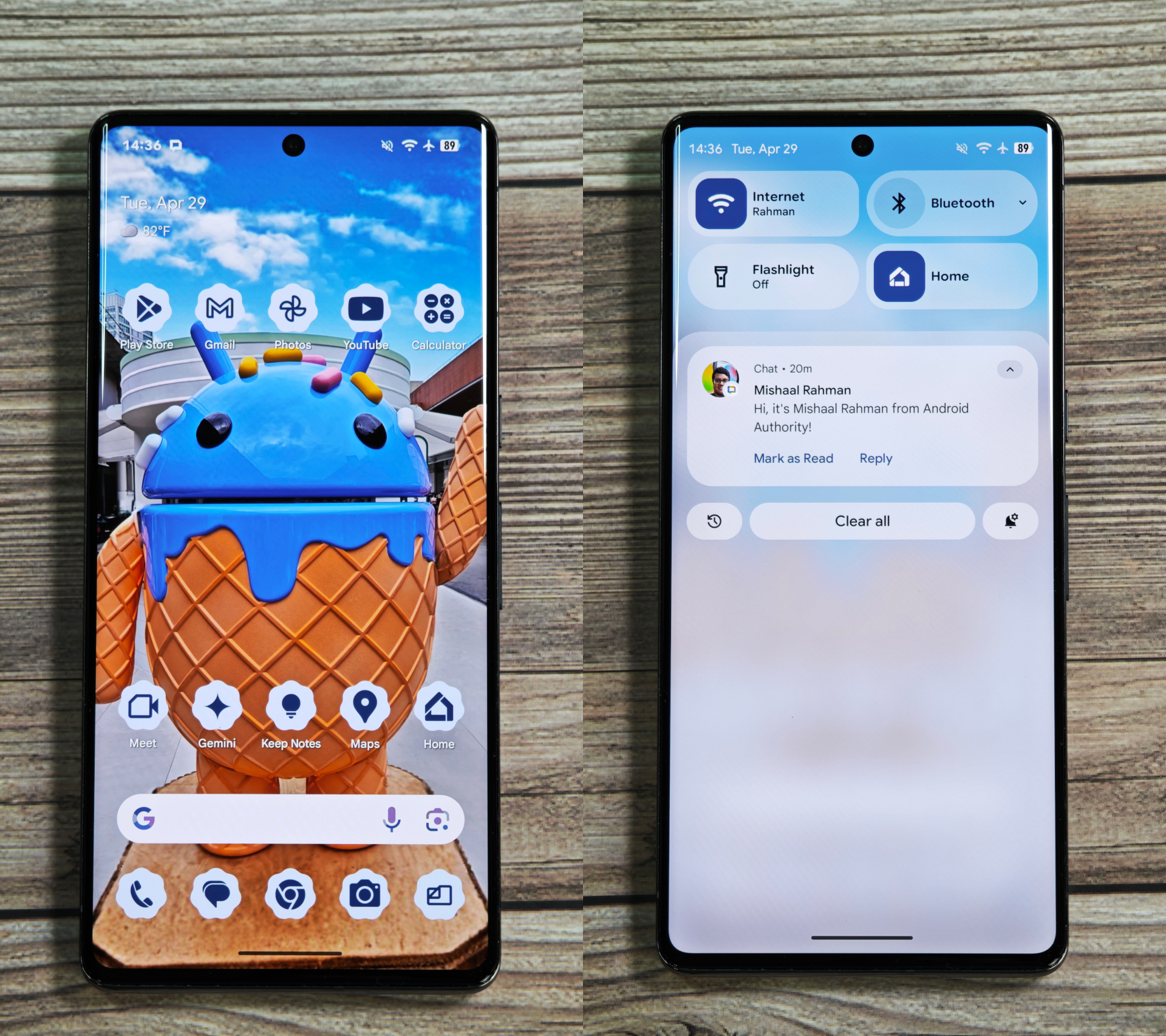 Wallpaper blur in new Quick Settings panel in Android
