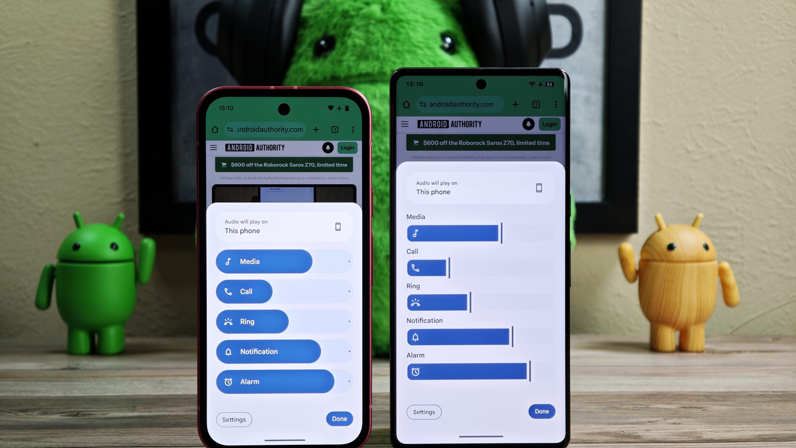Old vs new volume panel UI in Android Old vs new volume panel UI in Android