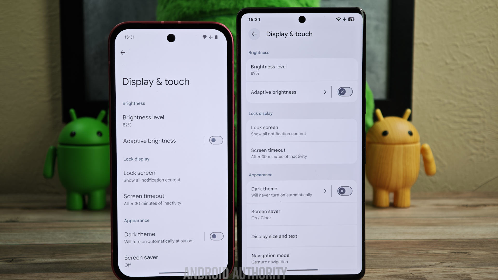 Old vs new Settings app with expressive design
