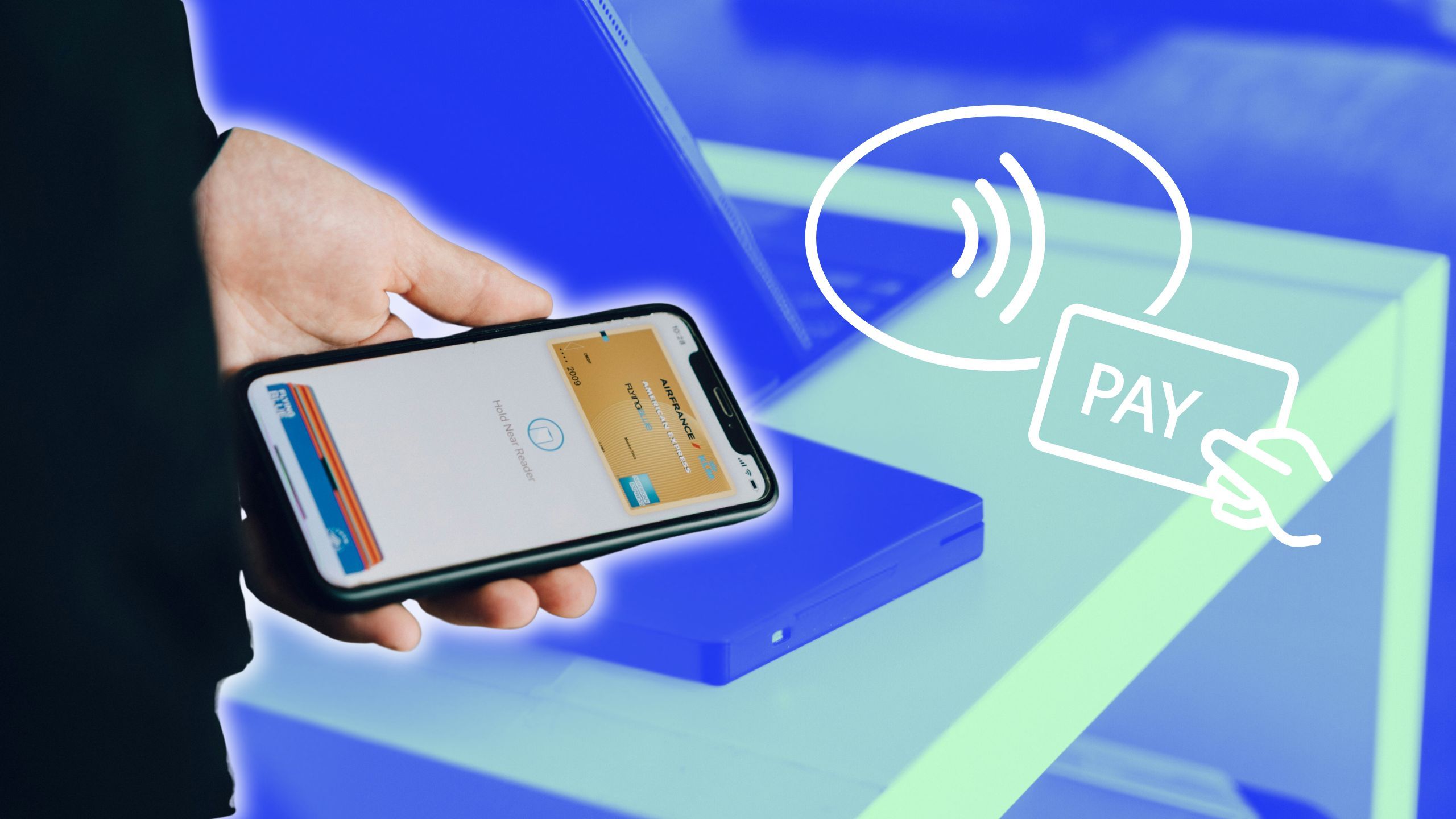 A person using Apple Pay. 