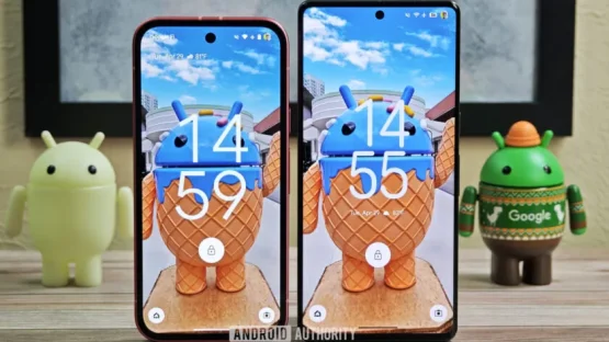 Old vs new lock screen layout in Android 840w 472h jpg