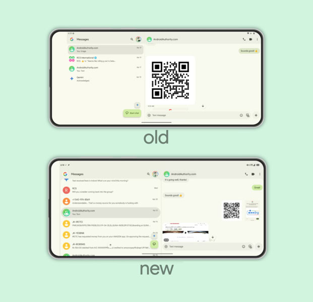 Google Messages UI change Google Messages UI change