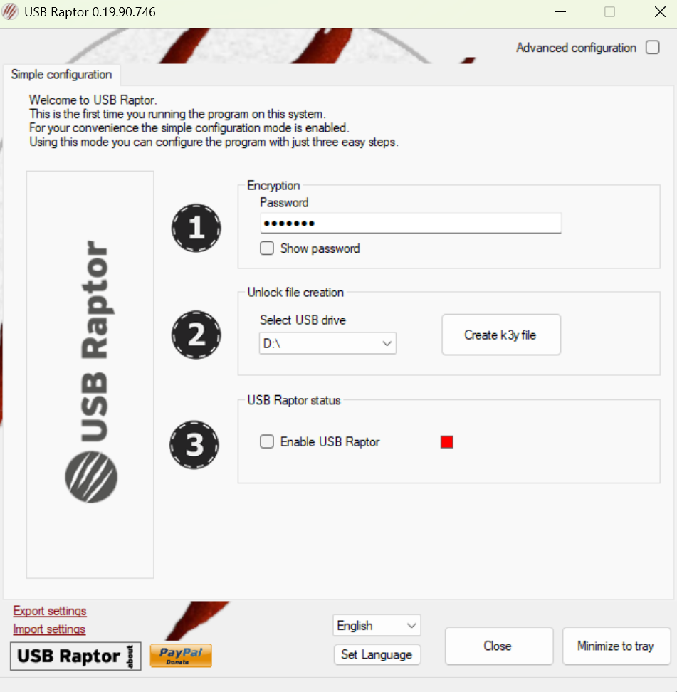 Secure USB flash drive key