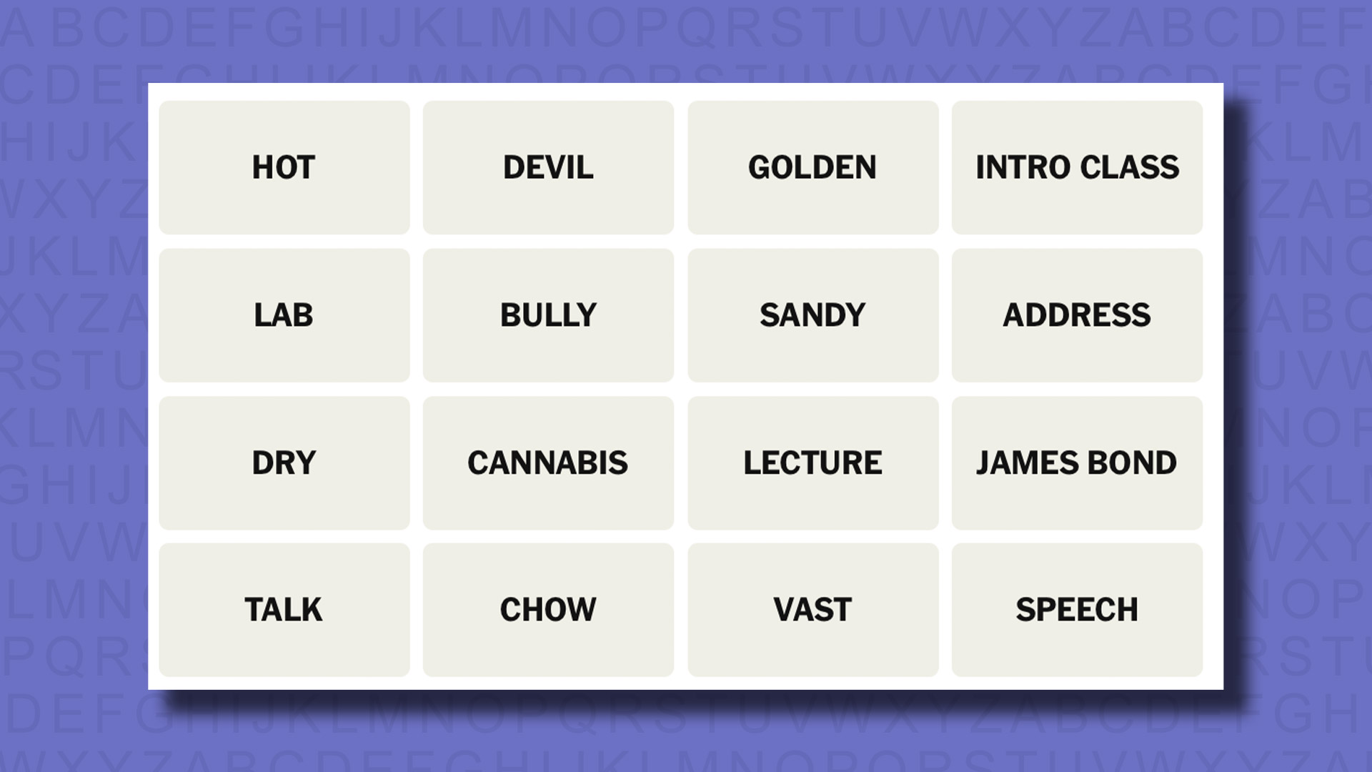 NYT Connections hints for game 678 on a purple background