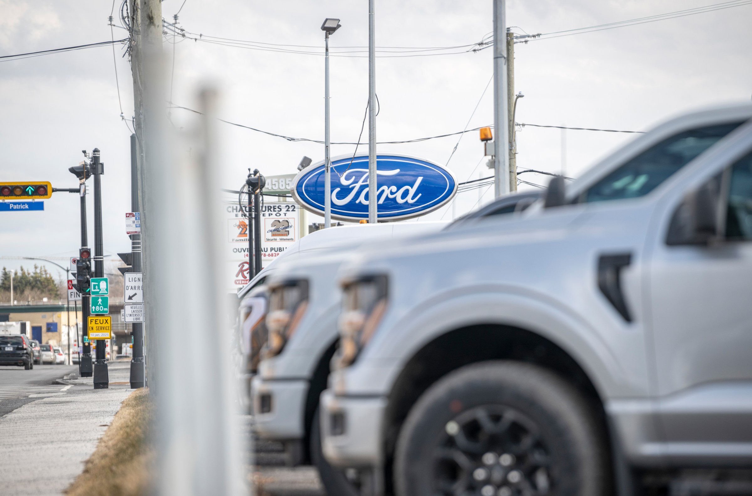 A Ford dealership in Saint-Hubert, Quebec, Canada, on Thursday, April 3rd, 2025. 