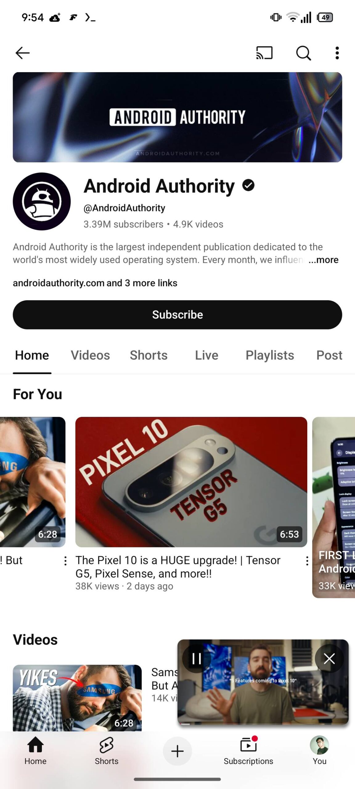 YouTube updated mini player 1
