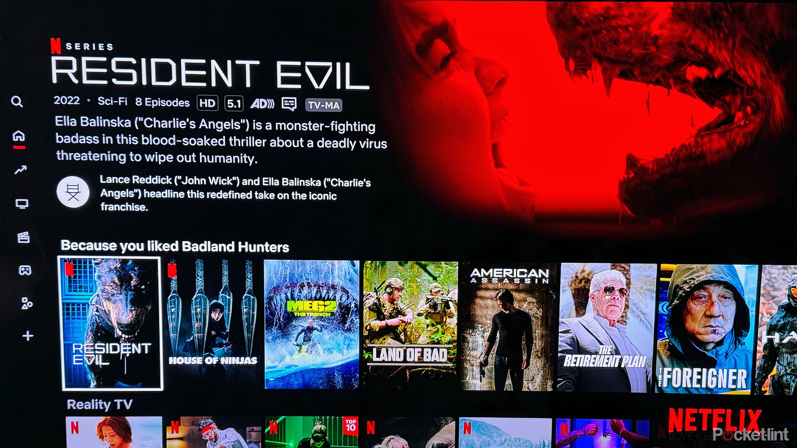 Netflix home page featuring a banner and carousels