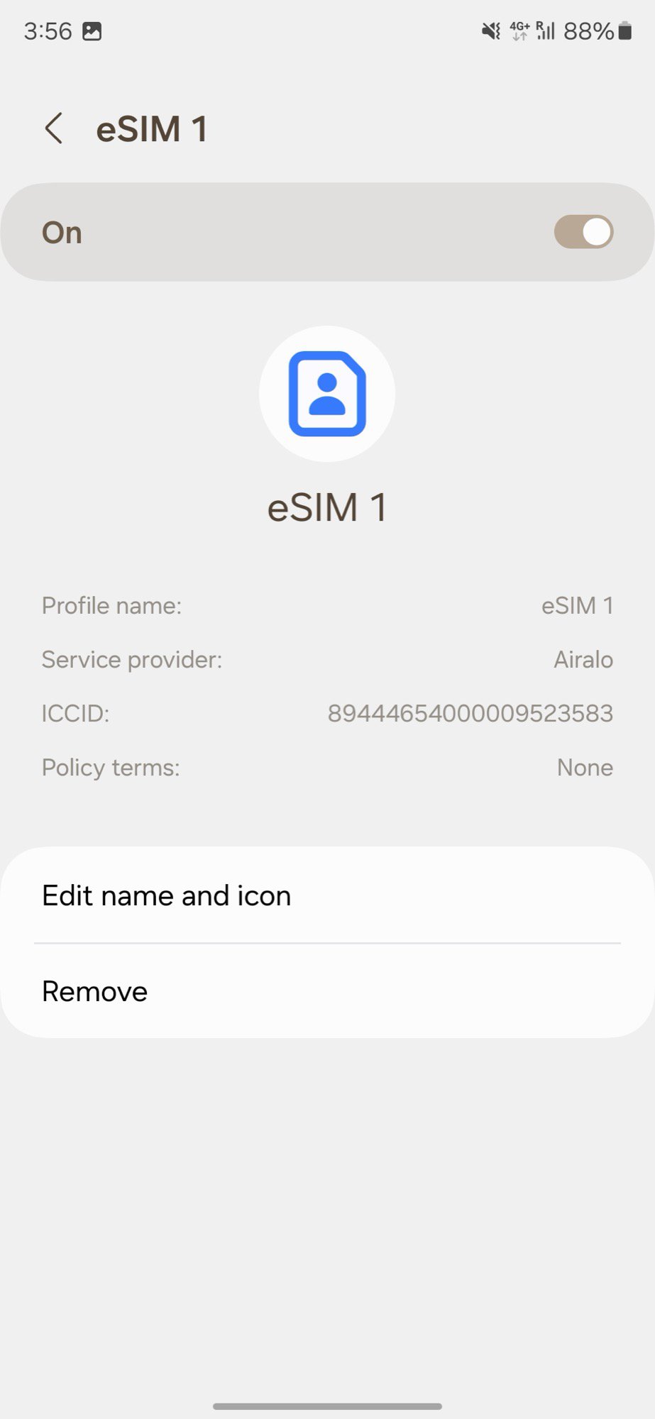 esim airalo installed
