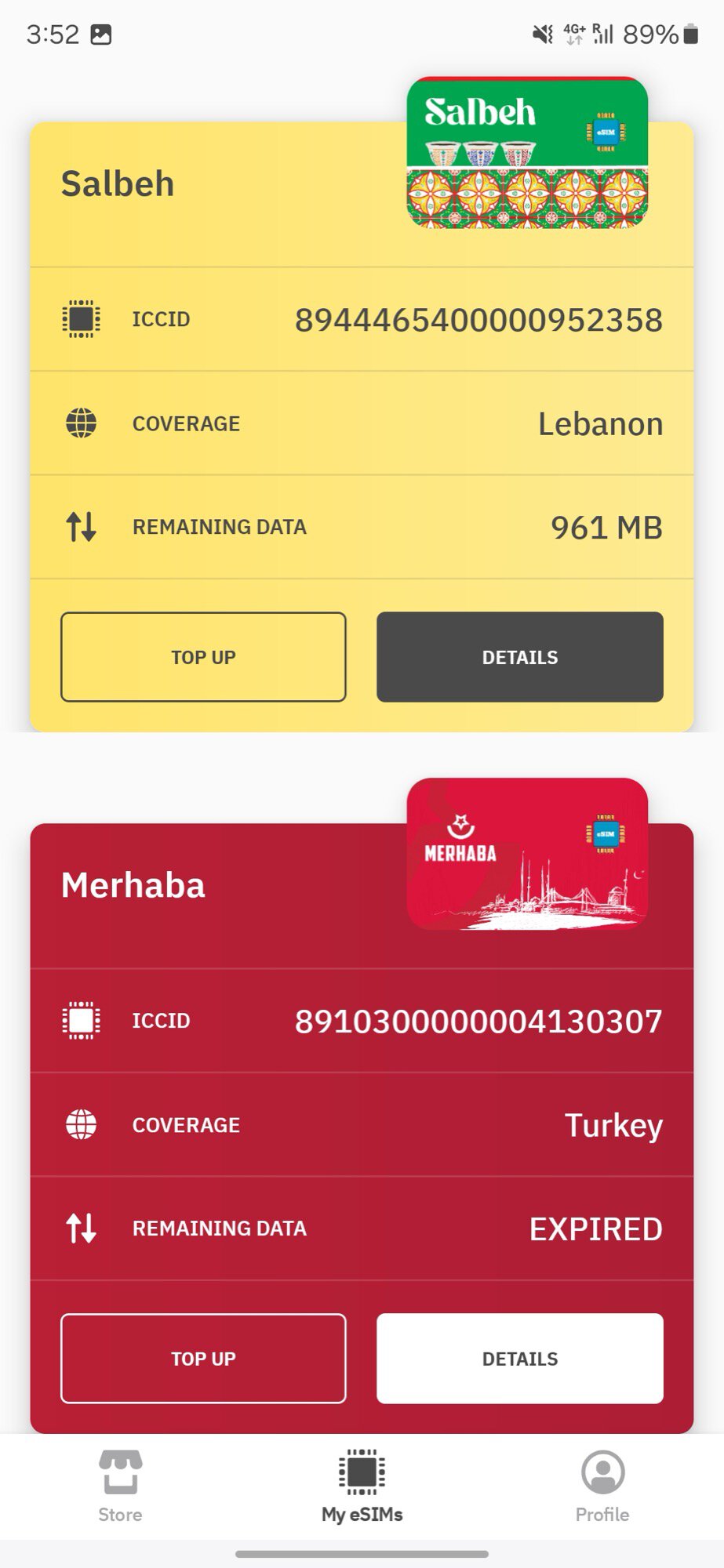 airalo app my esims 2