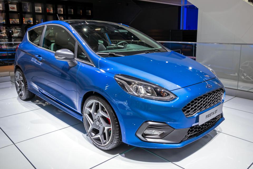 Blue Ford Fiesta ST car.