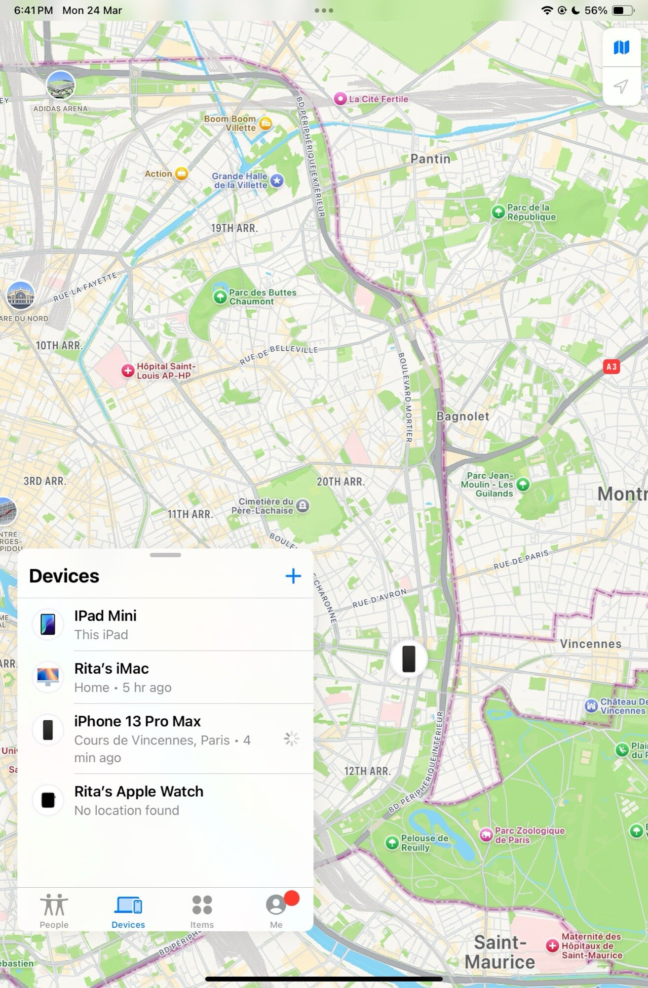 find phone when off iphone 13 pro at dinner time