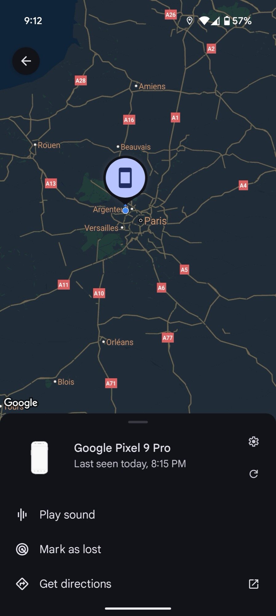 find phone when off pixel 9 pro test 1 evening