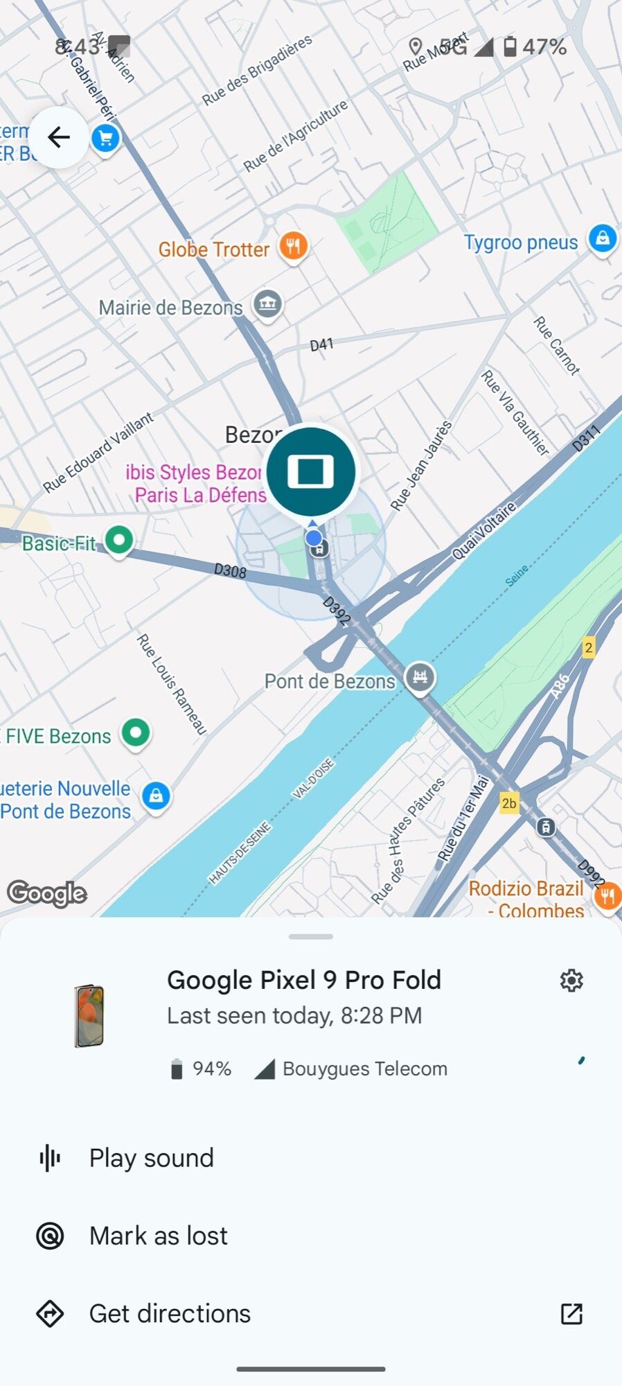 find phone when off pixel 9 pro fold test 4 2
