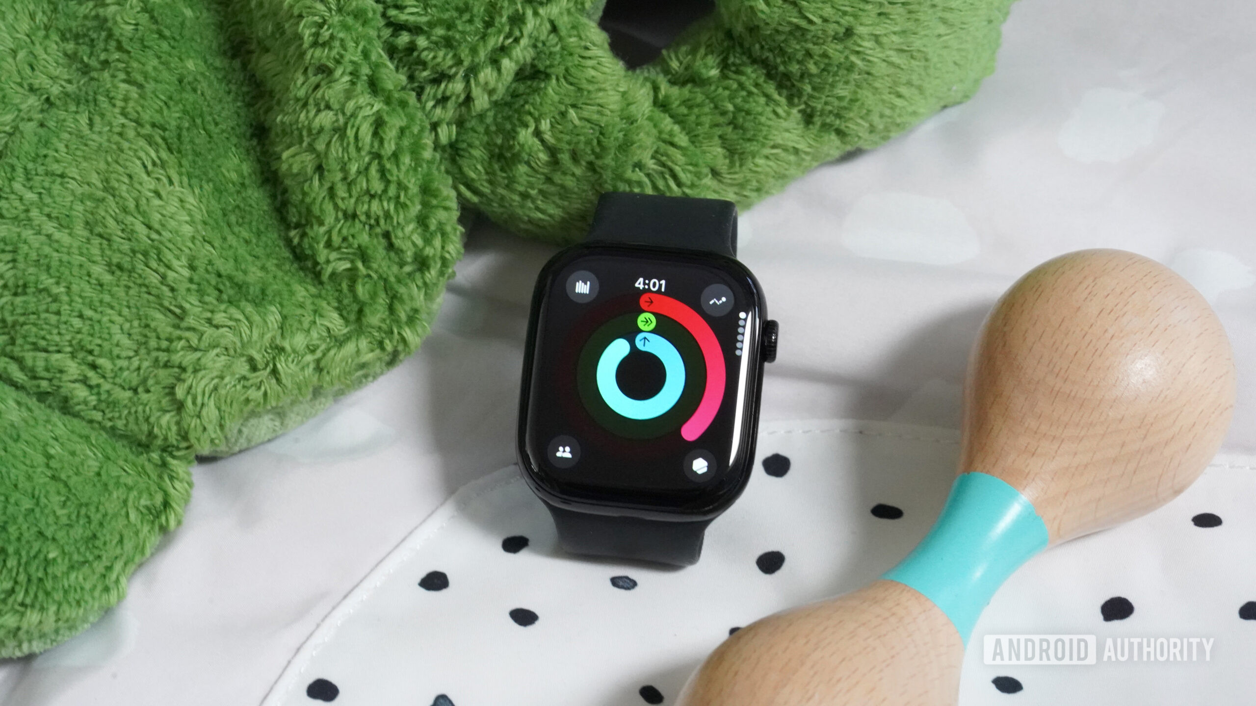 Apple Watch Activity Rings An Apple Watch displays a users' struggling activity rings.