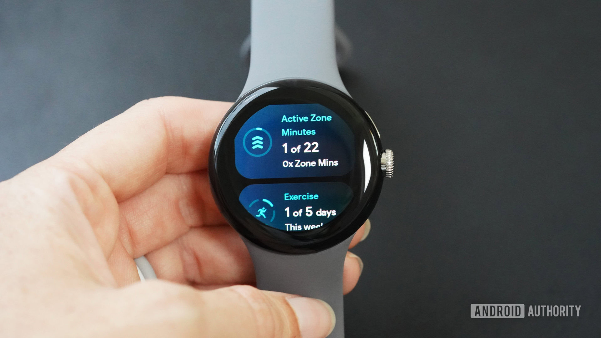 Google Pixel Watch Fitbit Active Zone Minutes A Google Pixel Watch displays a user's Fitbit Active Zone Minutes.