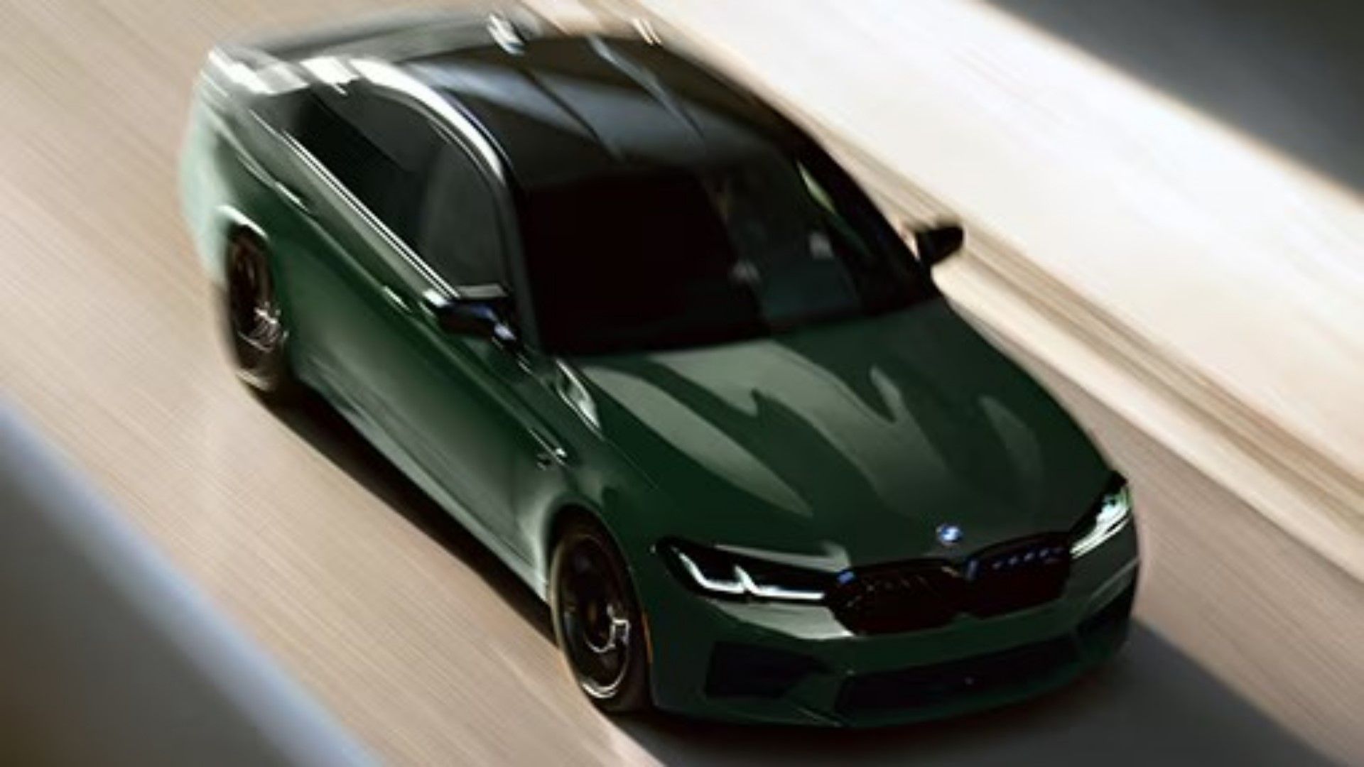 Ariel action shot of a 2023 BMW M550i