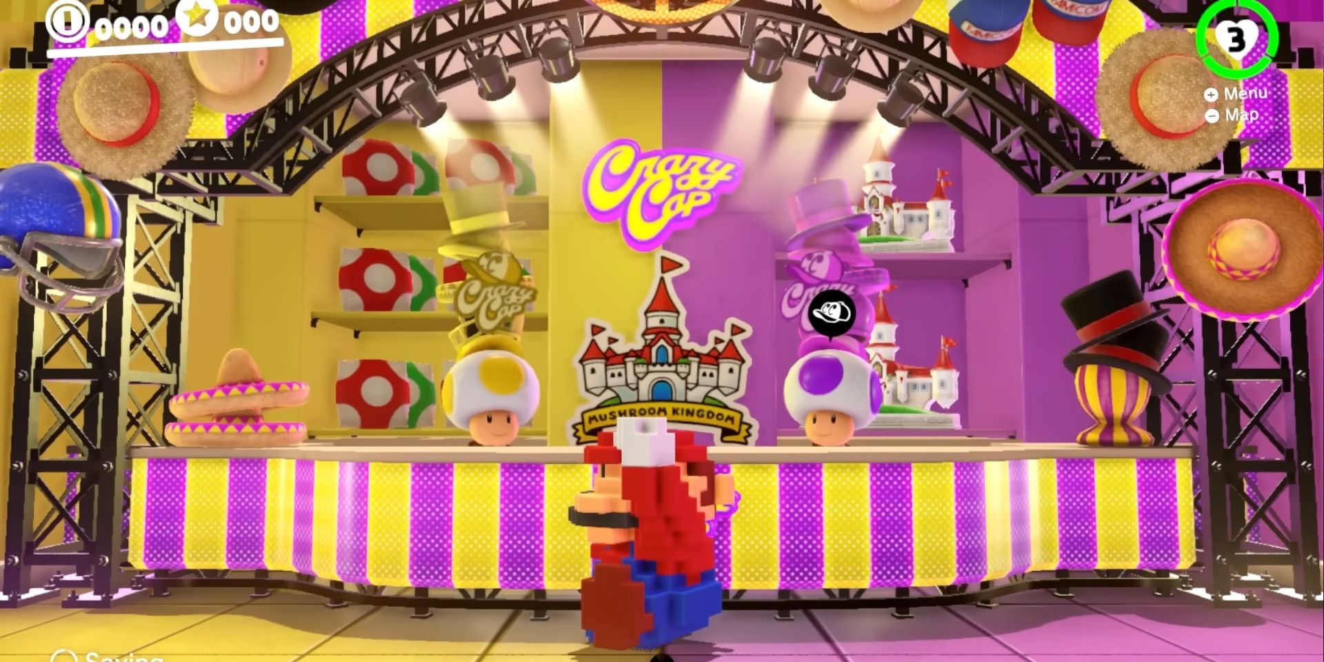 Image of the 8-Bit Mario outfit in Super Mario Odyssey.