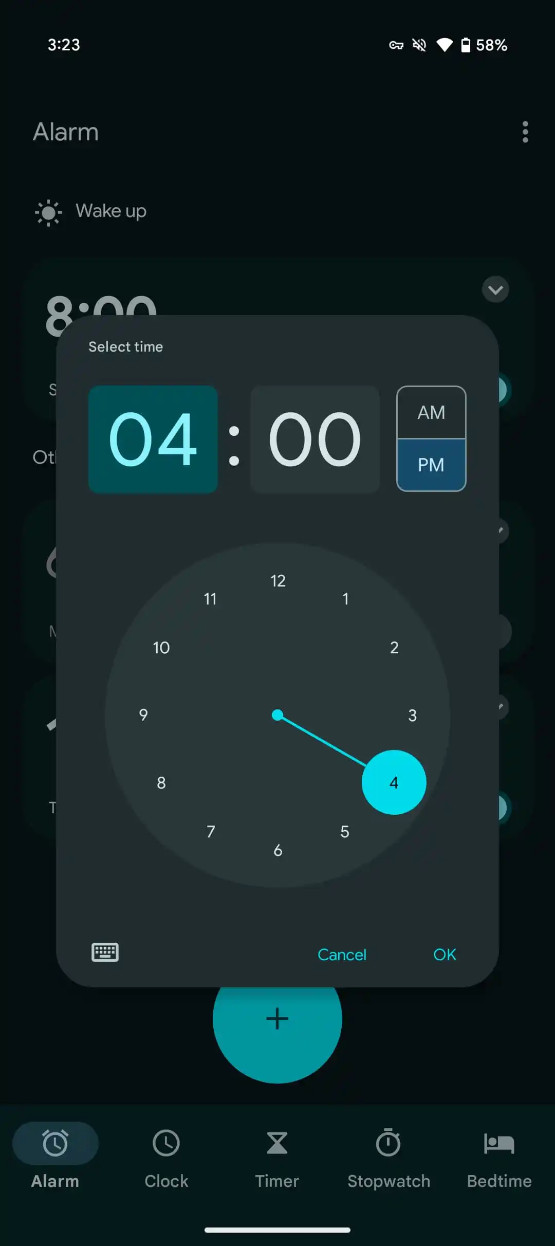 Google Clock Material You current UI alarm 2