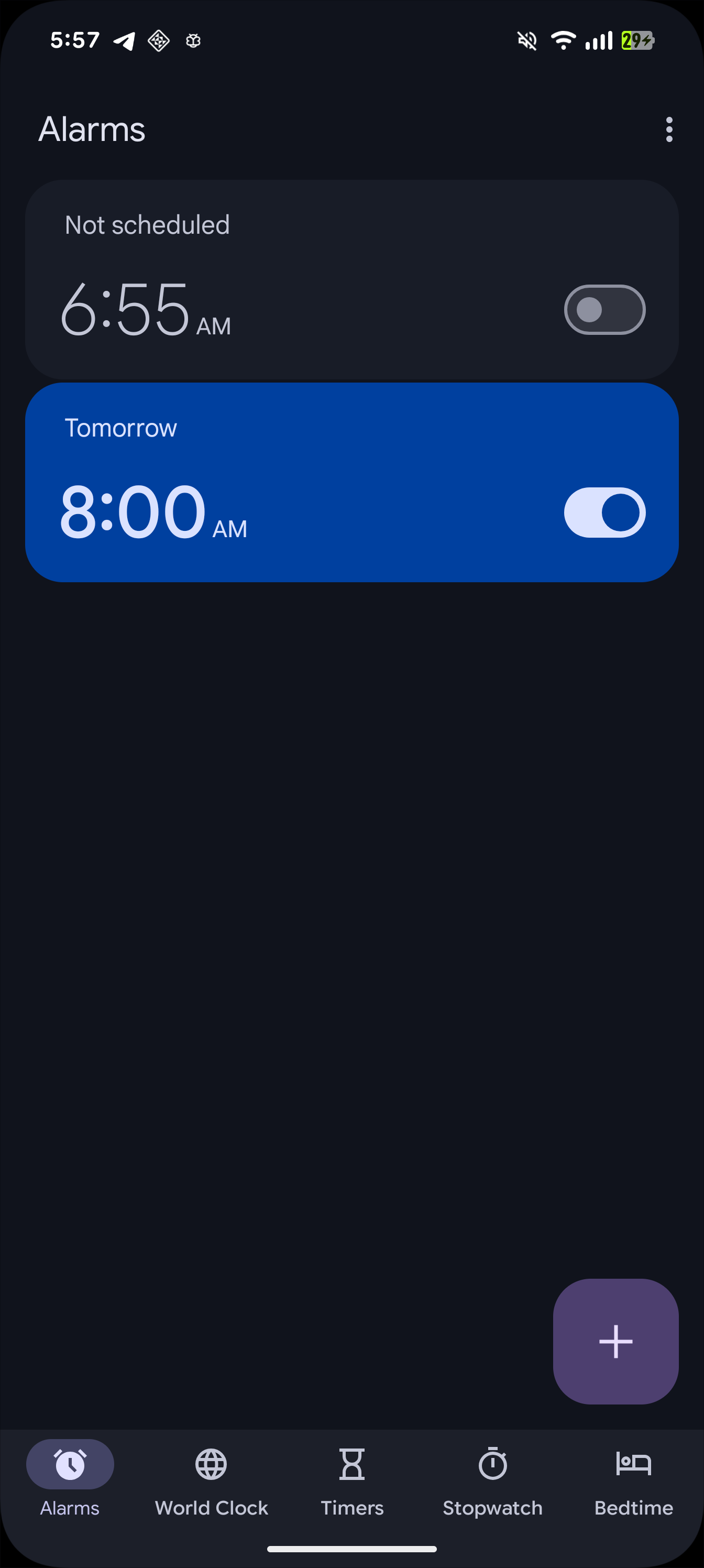 Google Clock Expressive alarms all