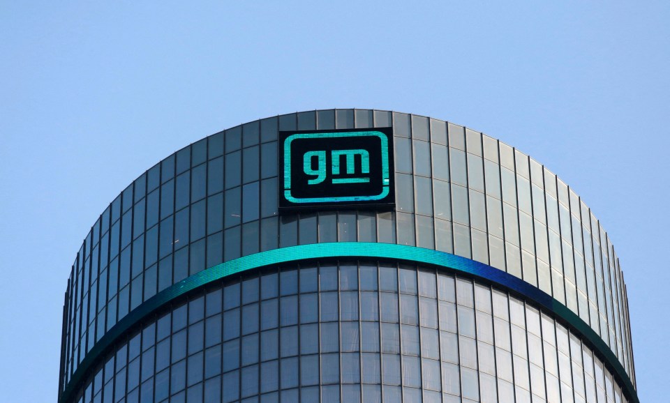 GM logo on a building.