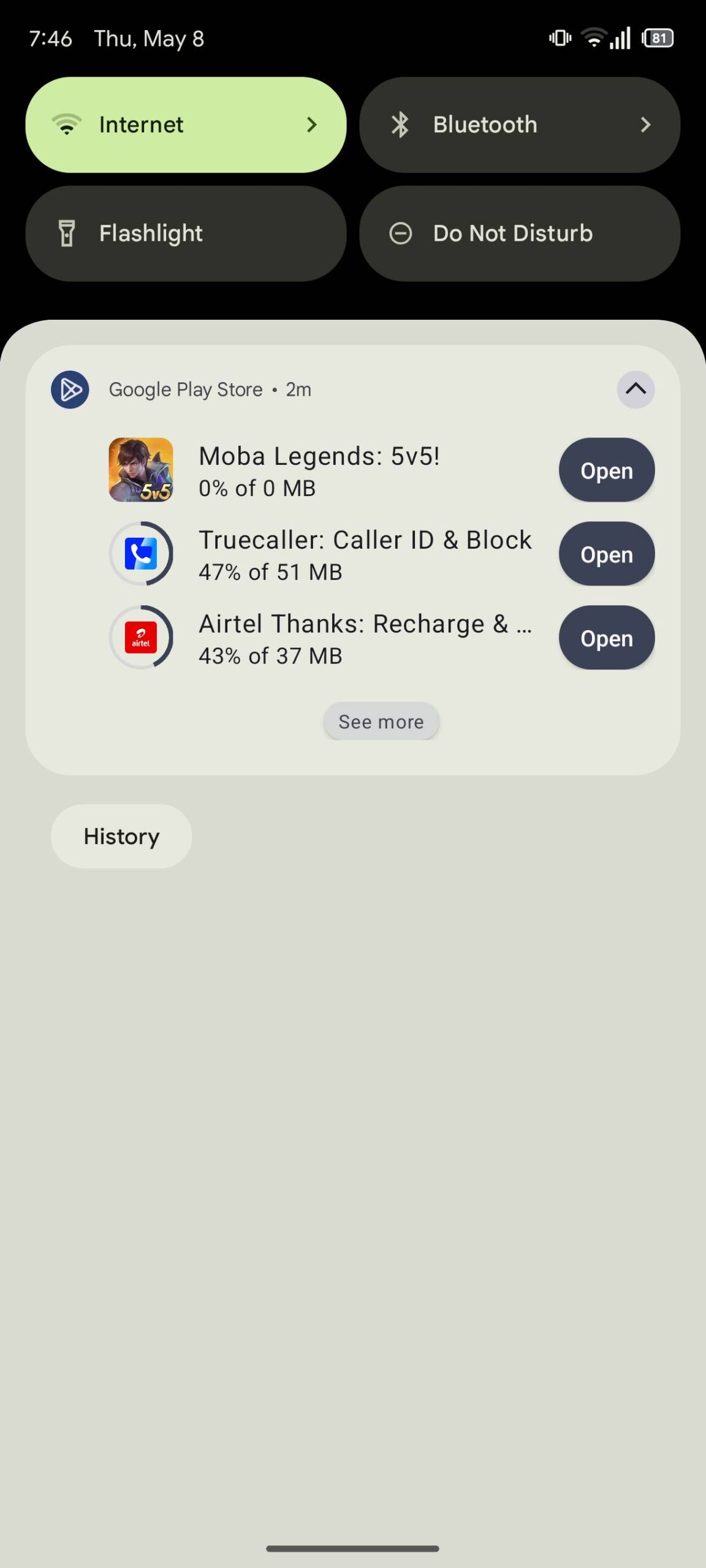 Google Play Store new download progress notification 2