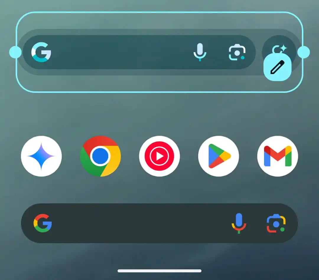 new google search bar widget redesign