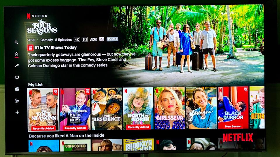A photo showing the Netflix Home screen.