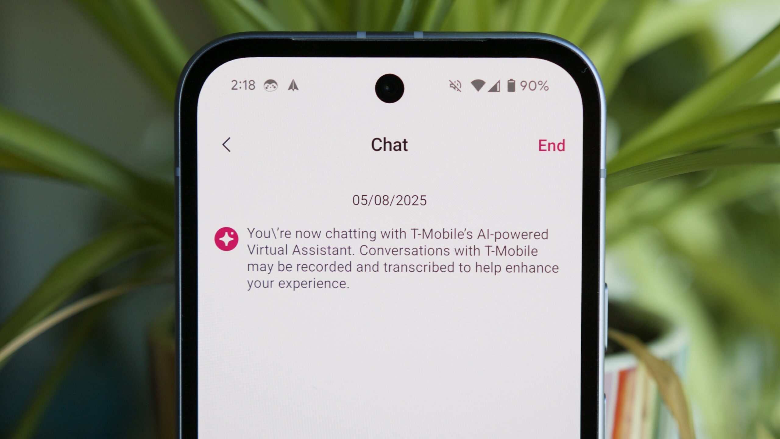 t mobile app live chat ai assistant T-Mobile'a AI chatbot assistant in the T-Life app.