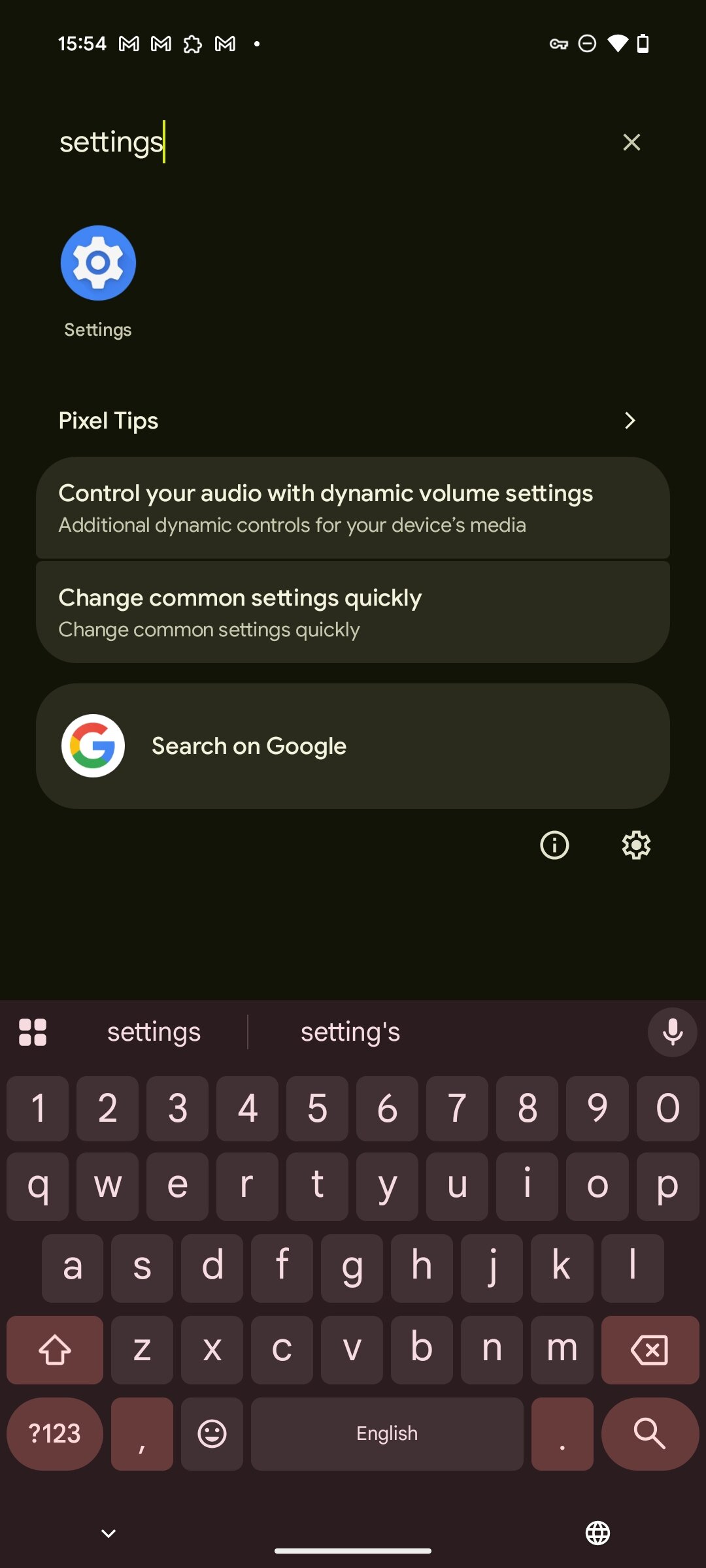 pixel search app drawer settings example