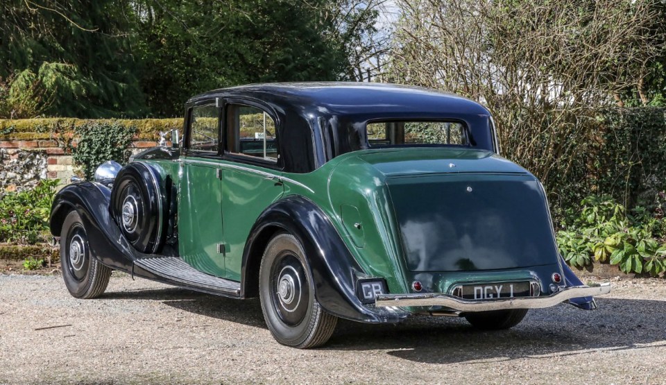 Rear view of Winston Churchill's 1936 Rolls-Royce Phantom III.