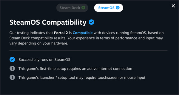 Steam OS Compatibility rating Steam OS Compatibility rating