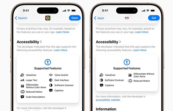 Apple Accessibility Nutrition Labels