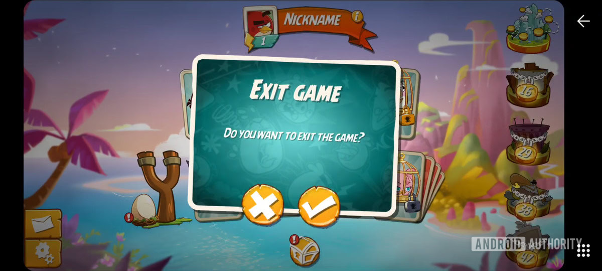 Android Auto Angry Birds exit