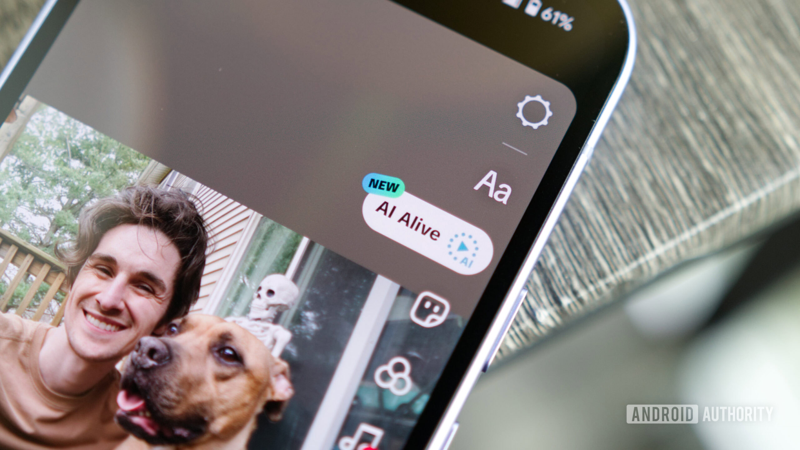 tiktok ai alive button The AI Alive button on the TikTok app.
